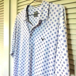 Callaway Opti-Dri Men's Performance Golf Shirt XL White Blue